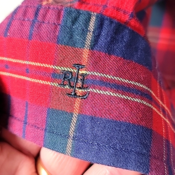 Lauren Ralf Lauren Ruffle Front Plaid Shirt Size 3X - Picture 6 of 8